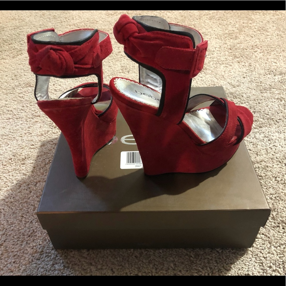 Bebe wedge platform heels
